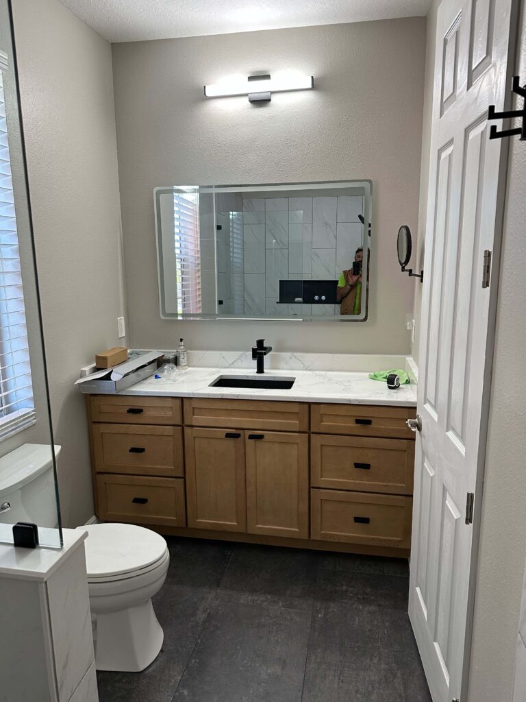 Mitchell Construction Services bathroom renovation, May 2025